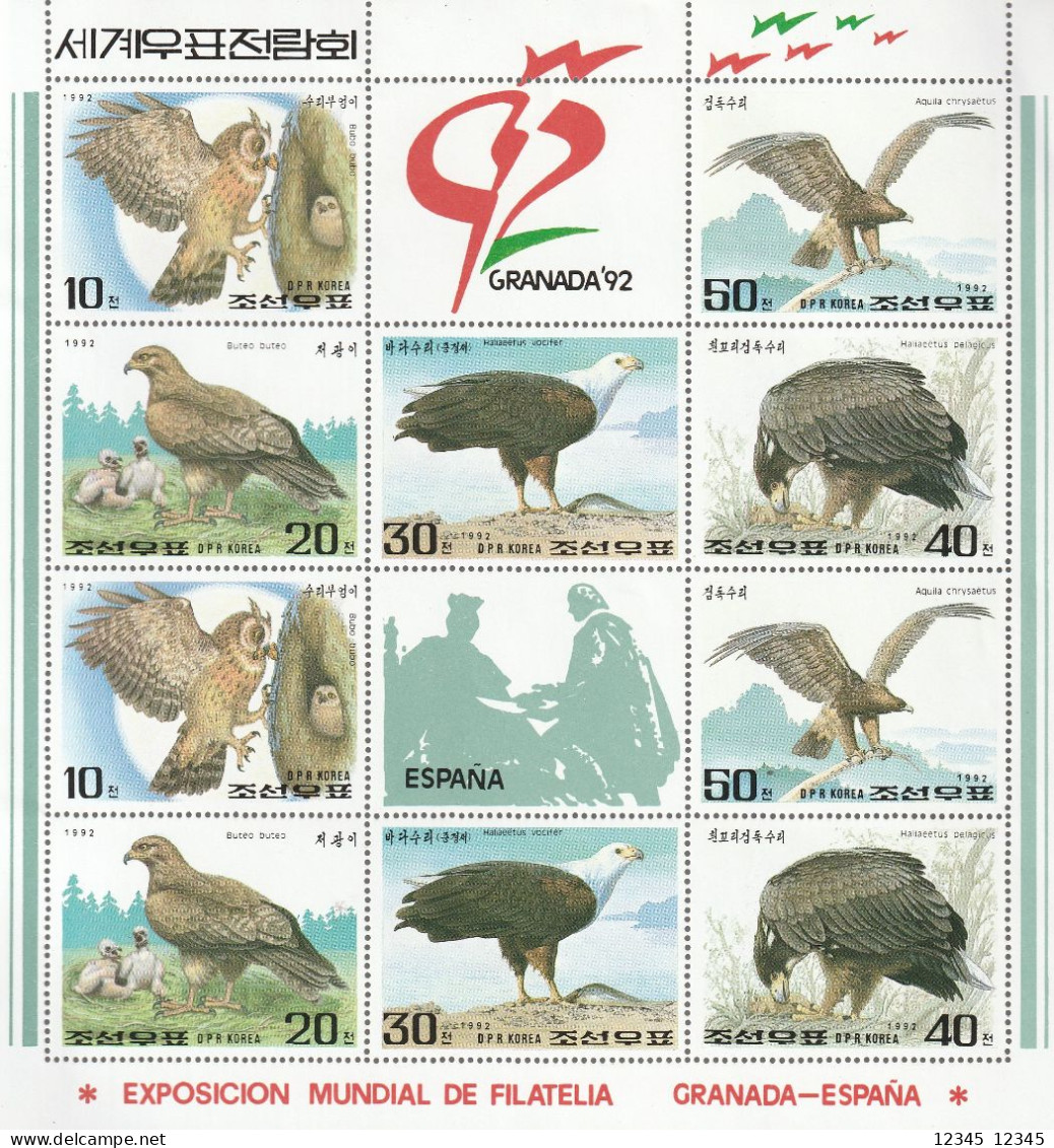 Noord Korea 1992, Postfris MNH, Owls, Birds - Corée Du Nord