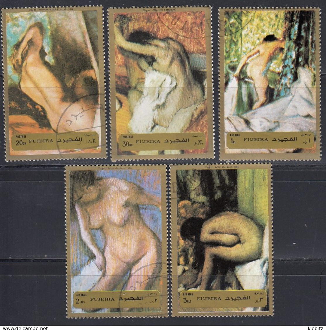 FUJEIRA 1972 - Akt Gemälde Degas- MiNr: 1246-1251 5x Used - Desnudos