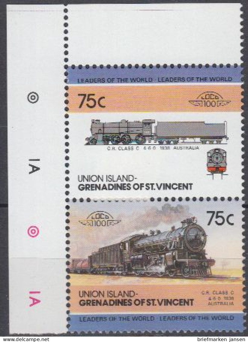 St.Vincent-Grenadi.-Union Isl. Mi.Nr. Zdr.62-63 Lokomotiven, C.R. Class C (2 W.) - St.Vincent E Grenadine