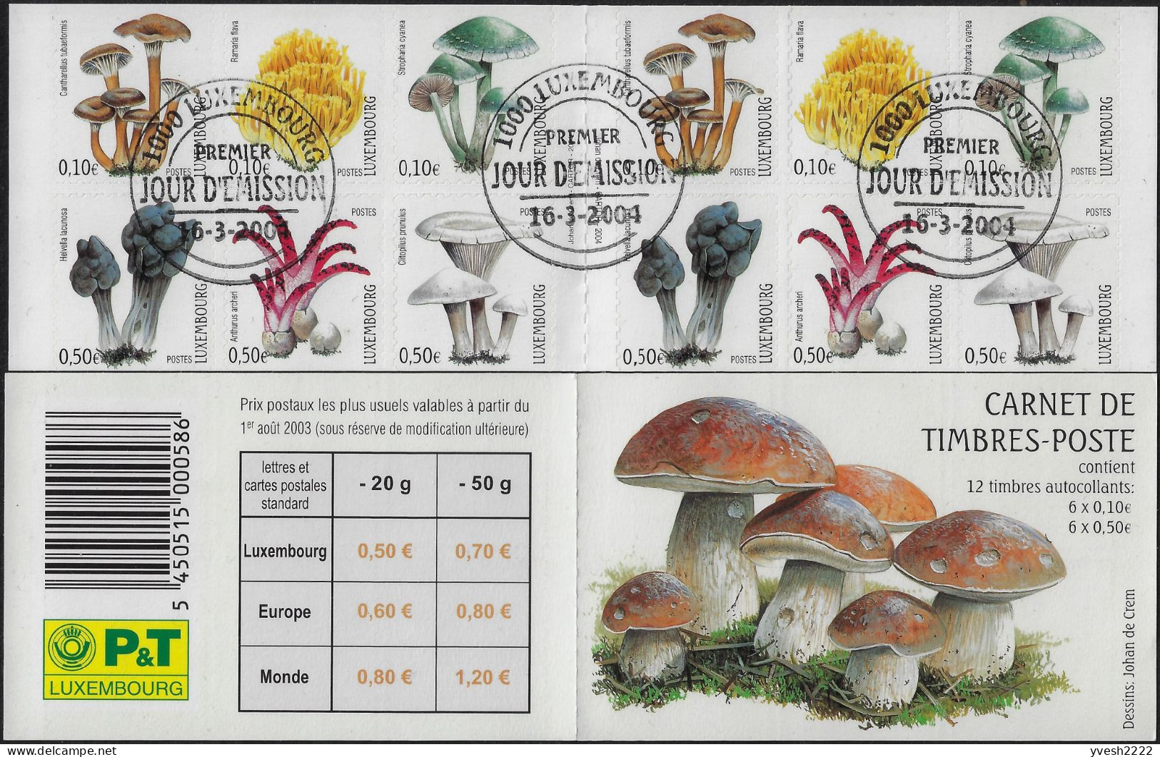 Luxembourg 2004 Y&T C1576. Champignons - Hongos