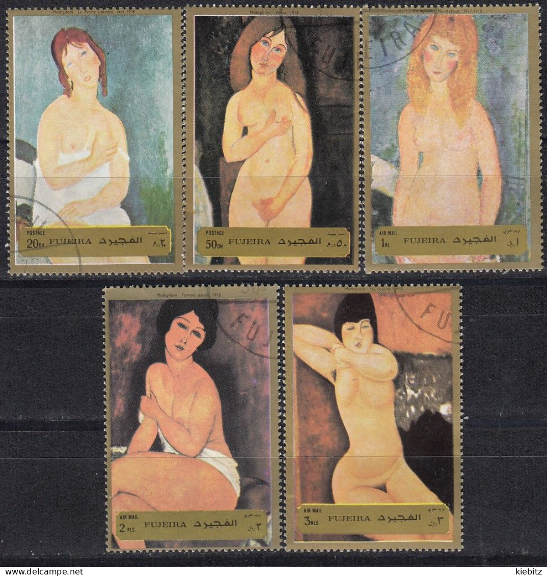 FUJEIRA 1972 - Akt Gemälde Modigliani- MiNr: 1260-1265 5x Used - Desnudos