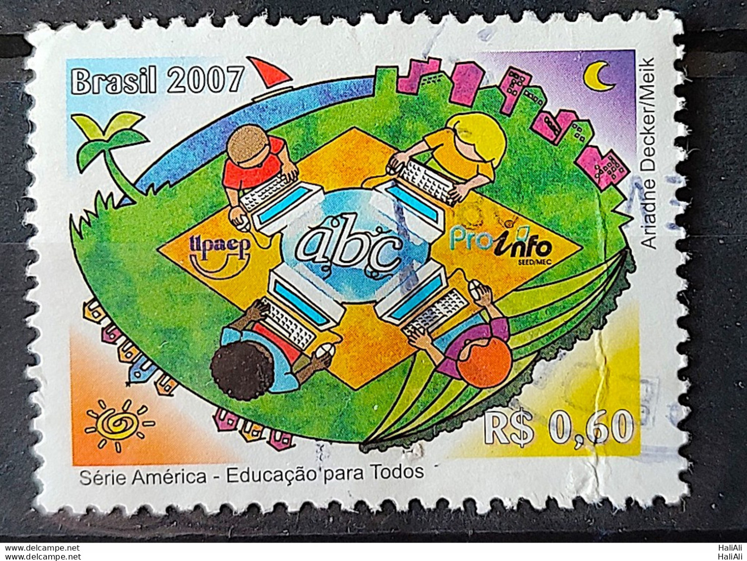 C 2708 Brazil Stamp Education For All Computer 2007 Circulated 1 - Gebruikt