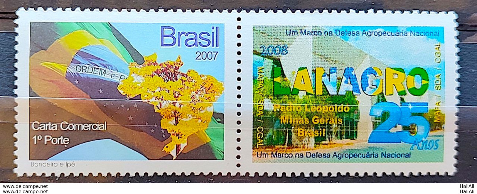 C 2677 Brazil Personalized Stamp Ipe Flag Lanagro Agriculture Economy 2007 - Personalized Stamps