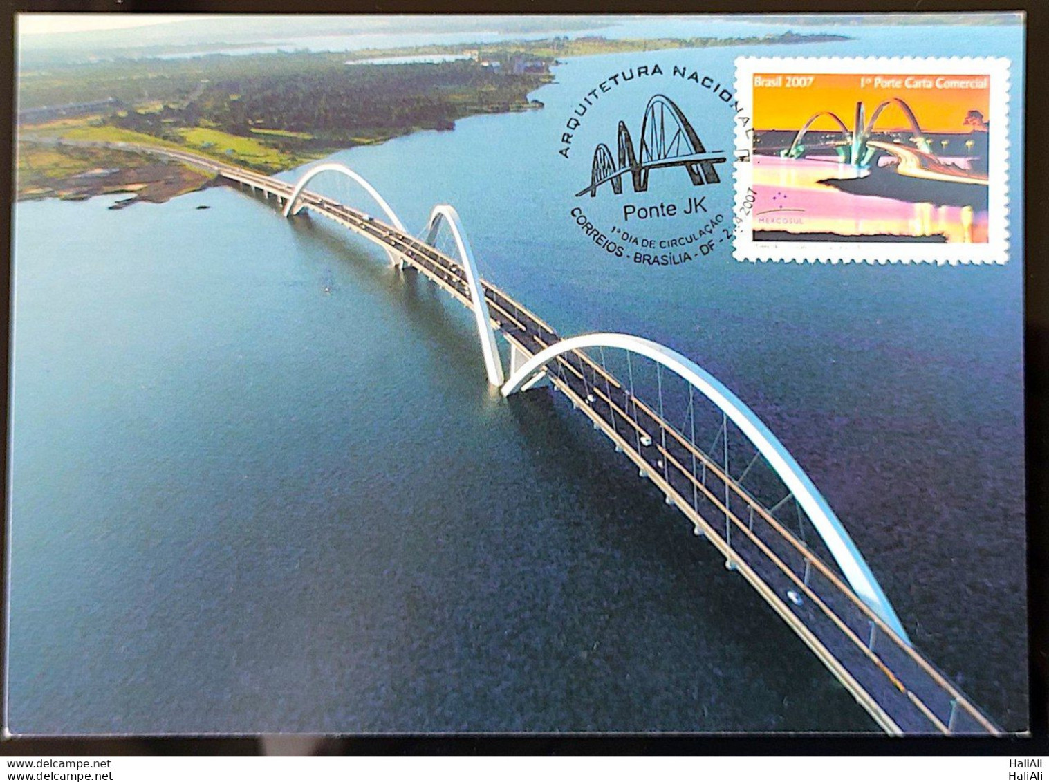 Brazil Maximum Card JK Bridge Brasilia Architecture 2007 - Maximumkarten