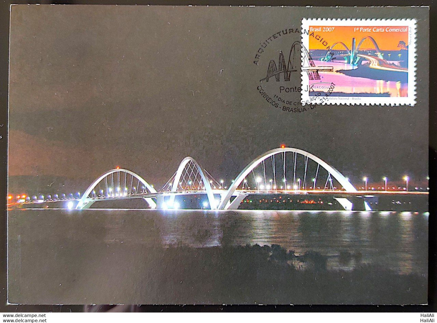 Brazil Maximum Card JK Bridge Brasilia Architecture Dream And Reality 2007 - Cartes-maximum