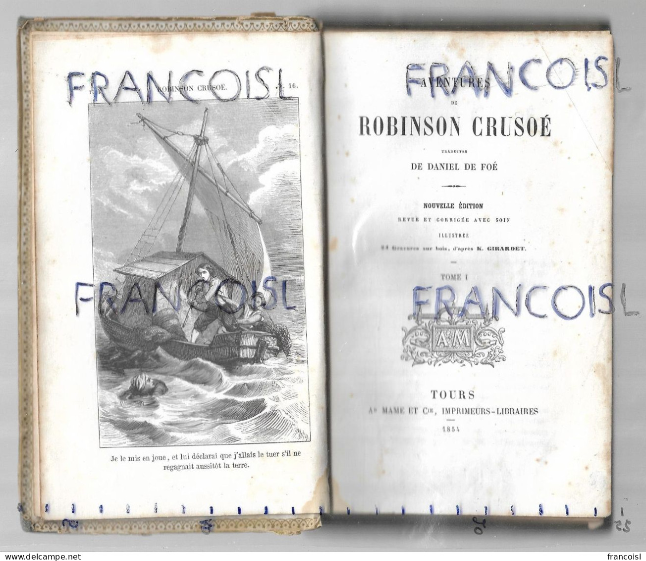 Aventures De Robinson Crusoé Par Daniel De Foé. Edition Illustrée D'après K. Girardet. 2 Tomes - Altri Classici