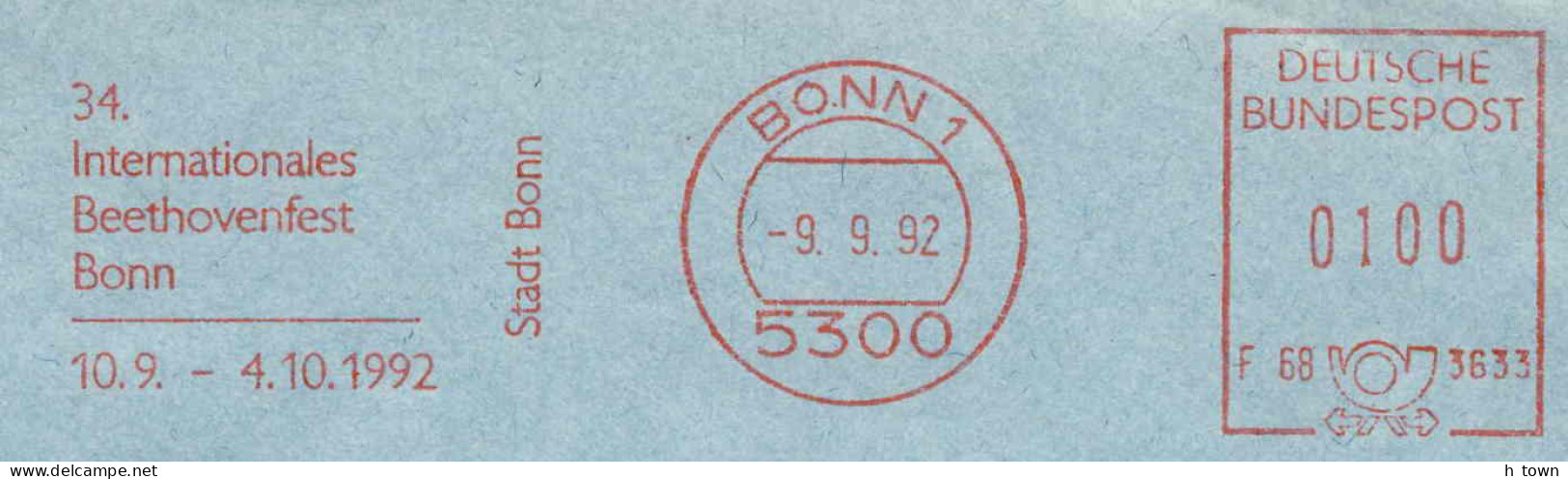 234  Festival Beethoven: Ema D'Allemagne, 1992 - Beethoven Festival Bonn Meter Stamp Germany - Music