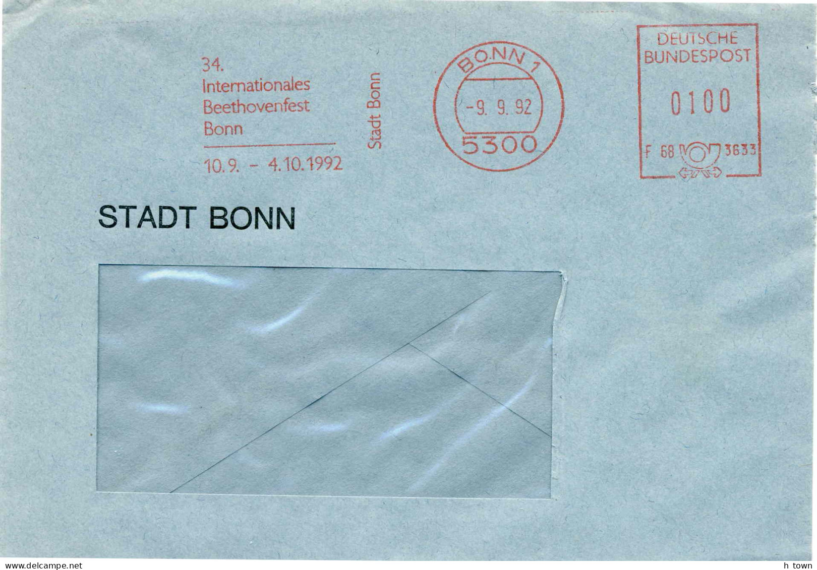 234  Festival Beethoven: Ema D'Allemagne, 1992 - Beethoven Festival Bonn Meter Stamp Germany - Music