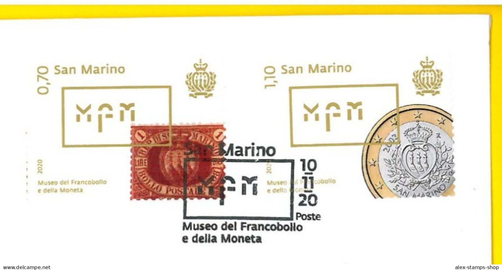 SAN MARINO 2020 FDC Museo Del Francobollo E Della Moneta FIRST DAY COVER - FDC