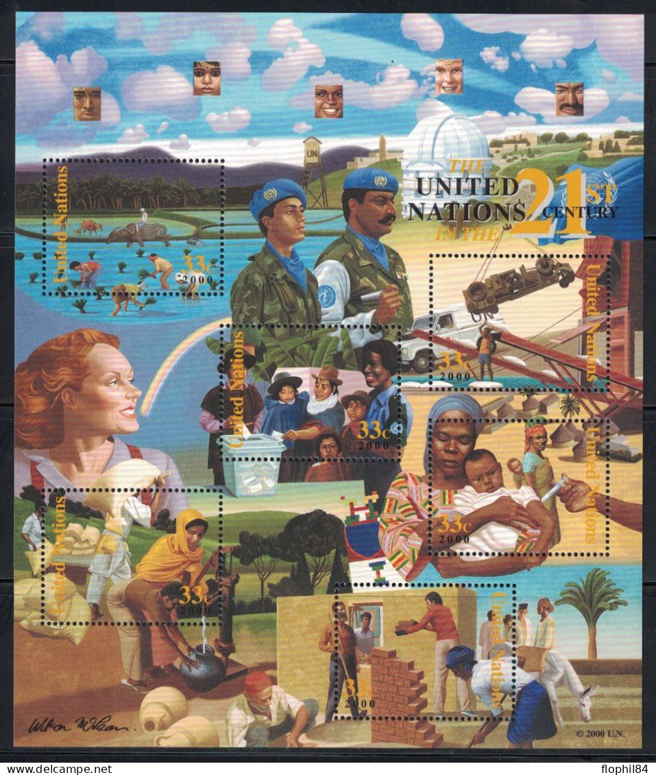 NATIONS UNIES - NEW-YORK - ENSEMBLE DE TIMBRES BLOCS DE L'ANNEE 2000-2001 - NEUF - FACIALE 11€ - Unused Stamps