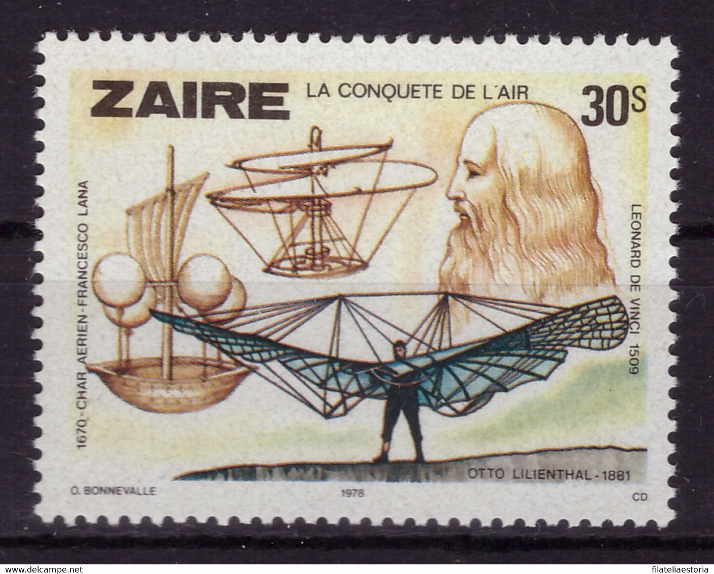 Zaire 1978 - MNH** - Leonardo Da Vinci - Michel Nr. 580 (kin132) - Ongebruikt