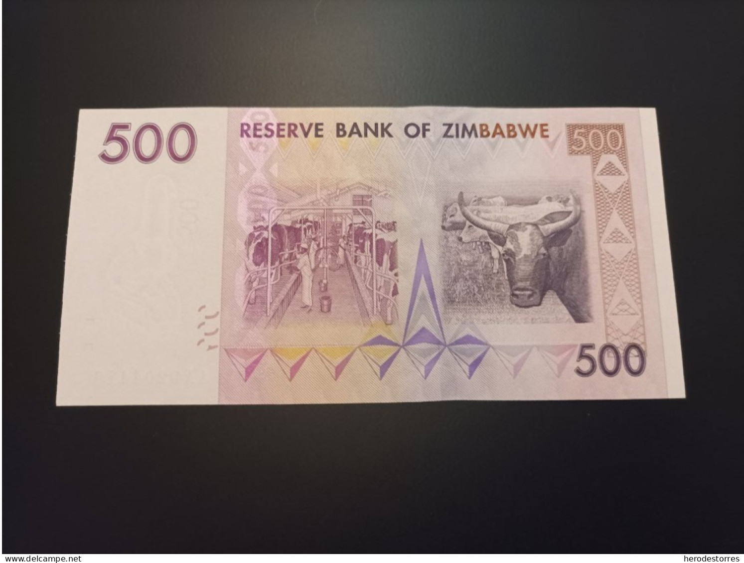 Billete Zimbabwe, 500 Dólares, Año 2007, Serie AA, UNC - Simbabwe