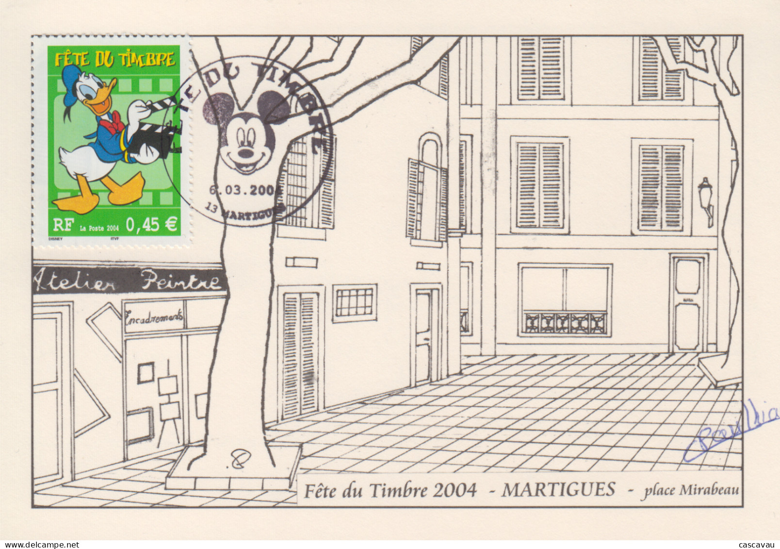 Carte  Locale  1er  Jour  FRANCE   FETE  Du  TIMBRE   MARTIGUES    2004 - Tag Der Briefmarke