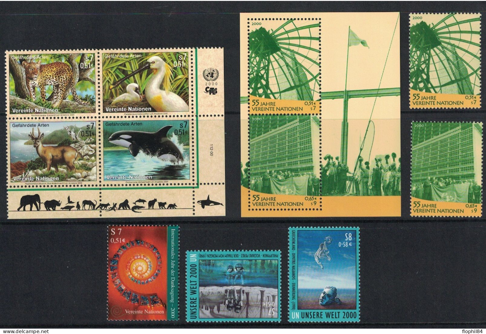 NATIONS UNIES - VIENNE - ENSEMBLE DE TIMBRES BLOCS DE L'ANNEE 2000 - NEUF - FACIALE 6€ - Unused Stamps