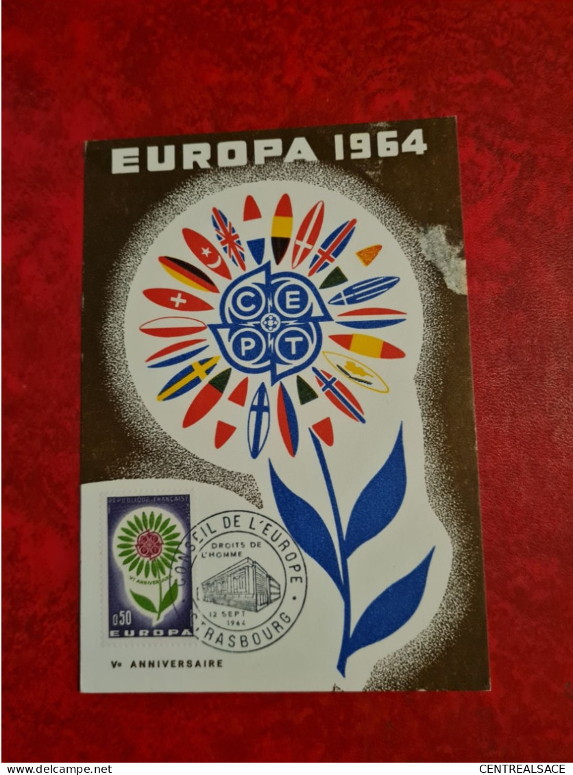 Carte Maxi 1964 STRASBOURG EUROPA - Andere & Zonder Classificatie