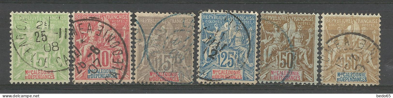 NOUVELLE-CALEDONIE N° 59 à 64 Série Complète OBL / Used / N° 63 Signé BRUN - Oblitérés