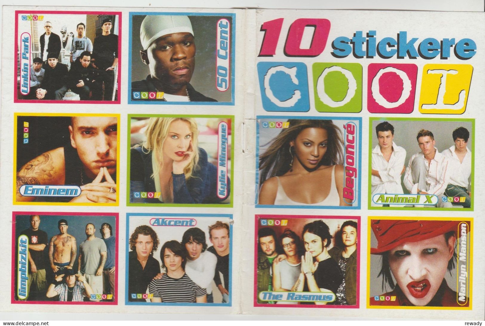 50 Cent - Killie Minogue - Eminem - The Rasmus - Aufkleber - Sticker - Autocollant (10 Stickers) - Otros & Sin Clasificación