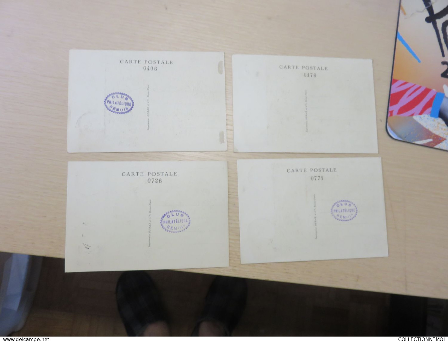 4 Cartes De L'exposition De REIMS ,,1942/3/7 ,,sur Colbert ,peu Courante Comparer Affranchie PETAIN - Cachets Commémoratifs