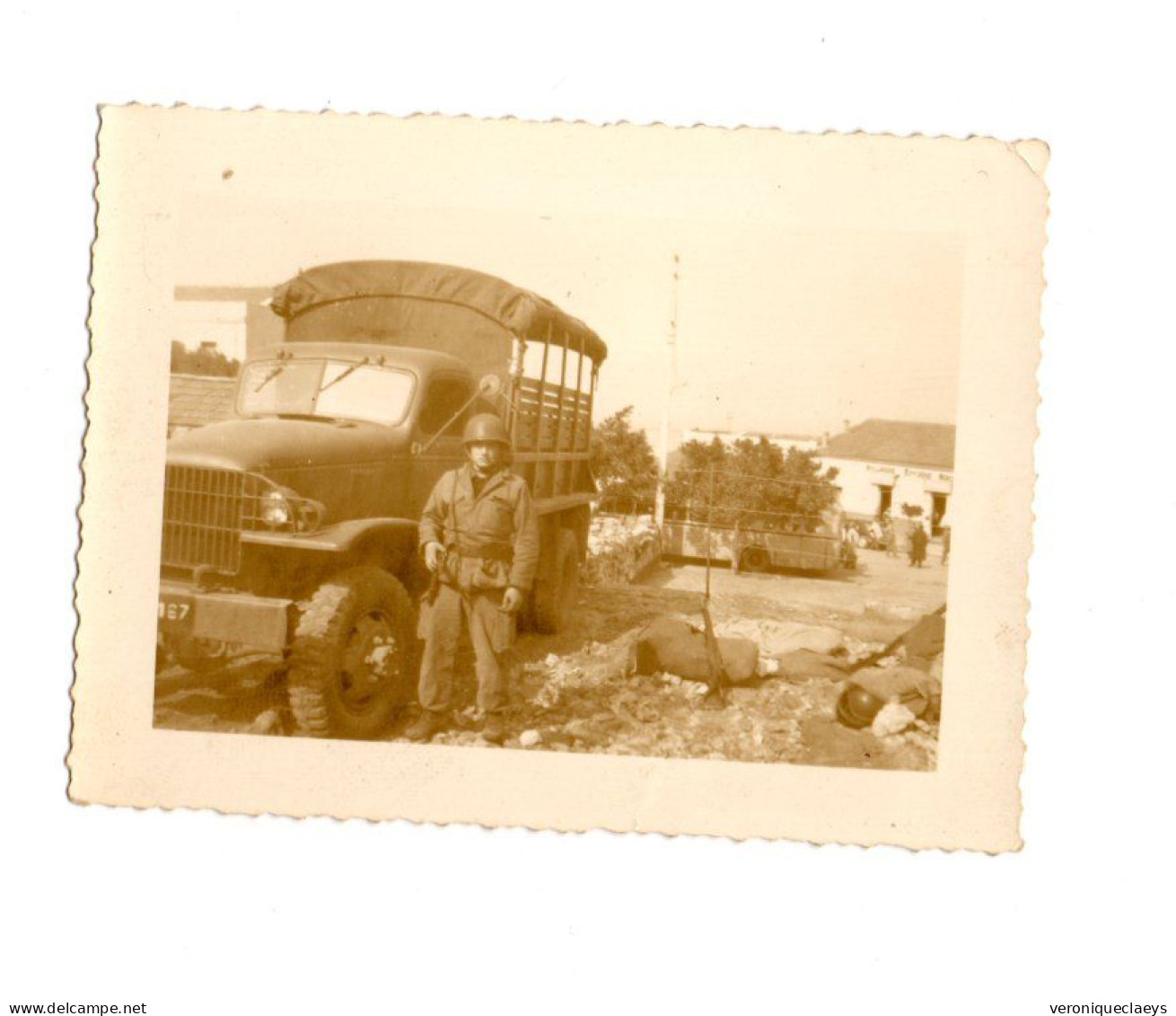 Photo Ancienne Militaires Camion Transport De Troupes C1/5 - 1939-45