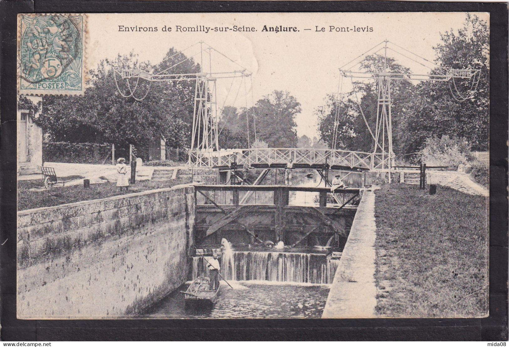 51. ANGLURE . Environs De Romilly Sur Seine . Le Pont-Levis . Animée . Cachet ROMILLY A EPERNAY - Anglure