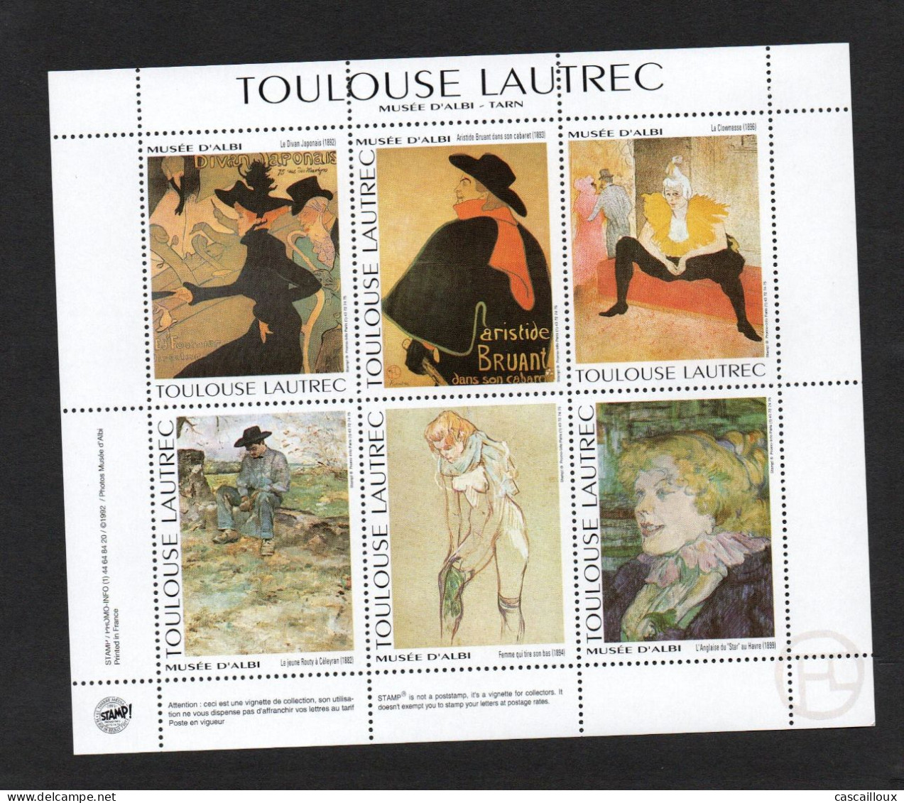 Bloc De Tableau Des Arts - Blokken & Postzegelboekjes