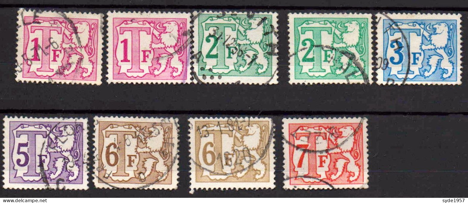 Belgique - Timbres Taxe 1966 :  9 Timbres Oblitérés, Liste COB Ci-dessous - Stamps