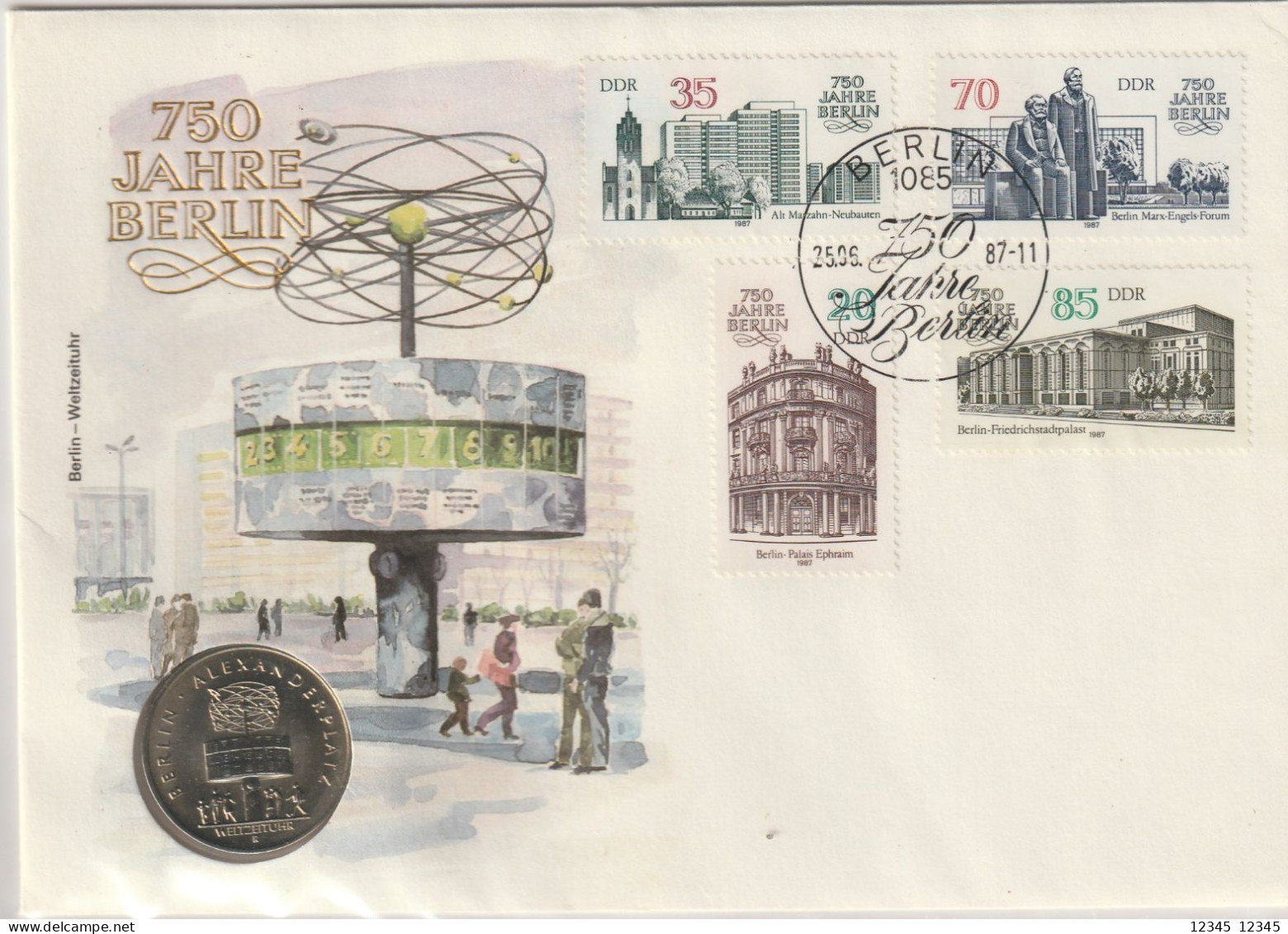DDR 1987, Letter Unused, 750 Years Berlin - Numisbriefe