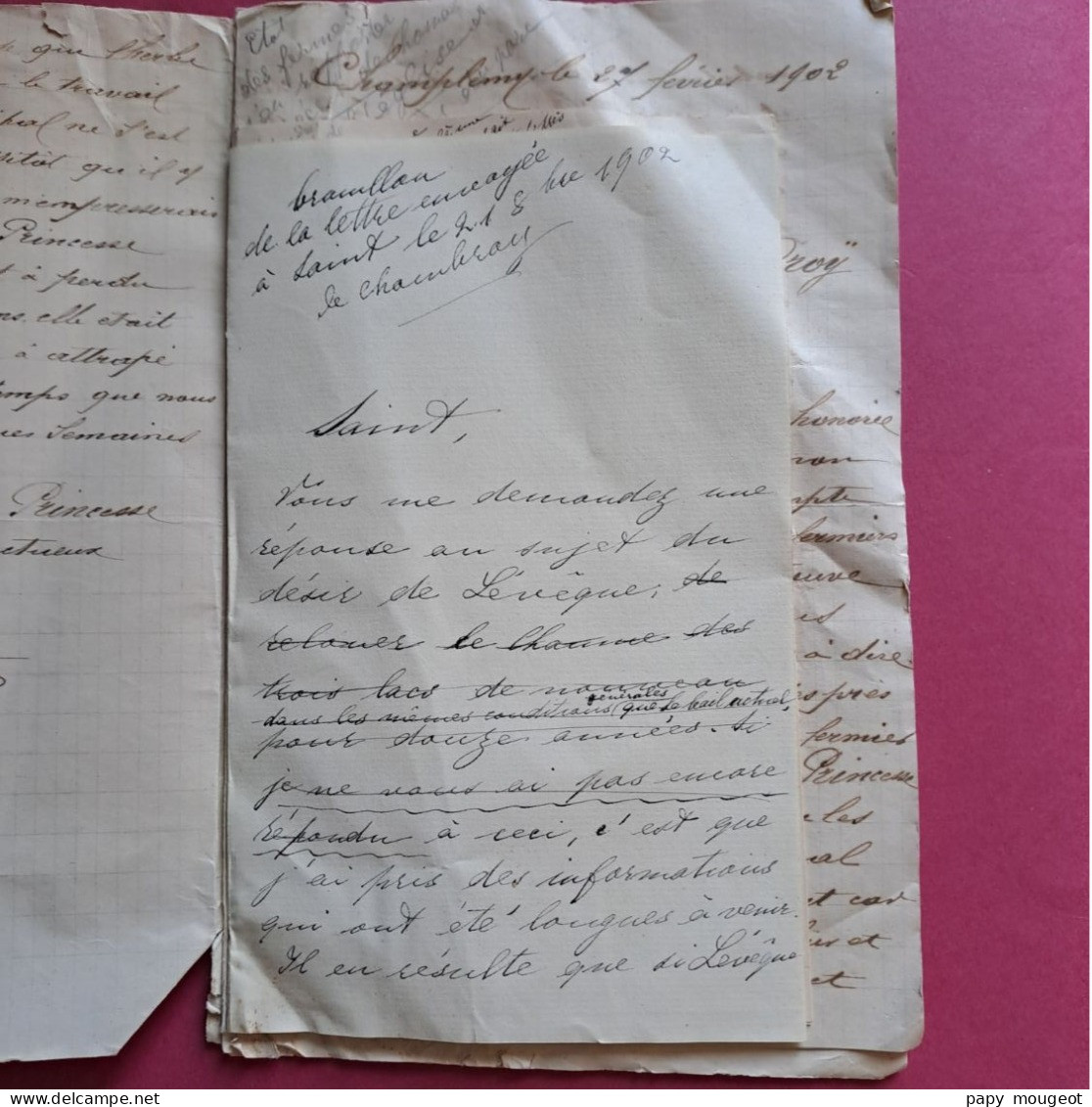 Correspondance Entre La Princesse De Croÿ Et Ses Fermiers, Fermage, Devis De Travaux 1902 - 1903 (8 Pièces) - Manuscripts