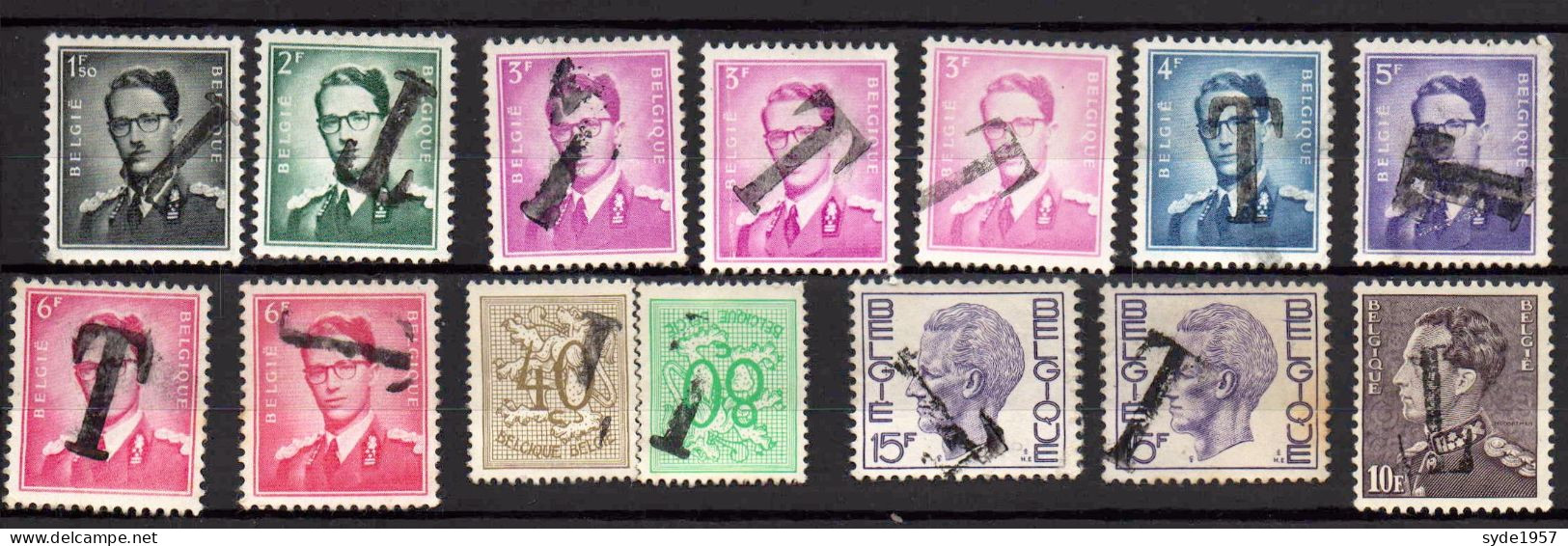 Belgique - Timbres Taxe 1966 : 14 Timbres Avec Surcharge T (Baudouin, Lion Héraldique Et Leopold 3) - Briefmarken
