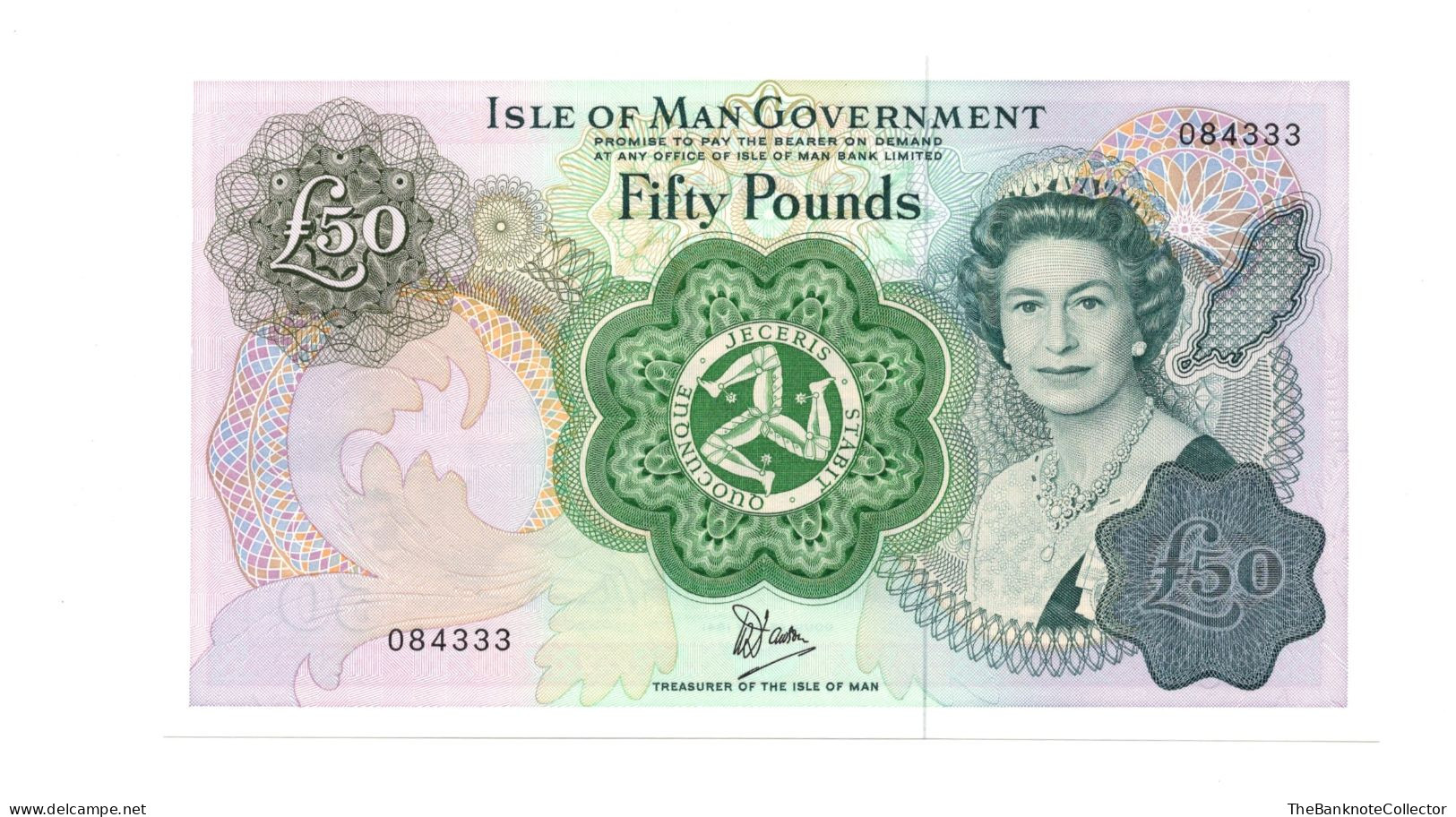 Isle Of Man Fifty (50) Pounds ND 1983 QEII P-39 UNC - 50 Pond
