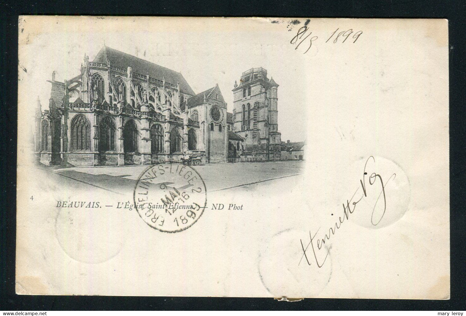 Belle Carte Postale De Beauvais Pour Spa (  Belgique 1899 ) Et Taxée à L'arrivée - 1898-1900 Sage (Tipo III)