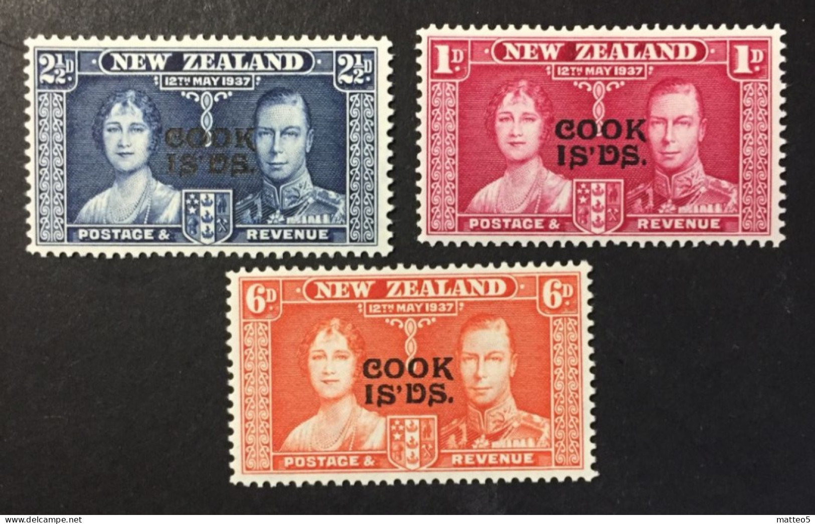 1937 - Cook Islands. - Coronation Of King George VII And Queen Elizabeth - Unused - Cook