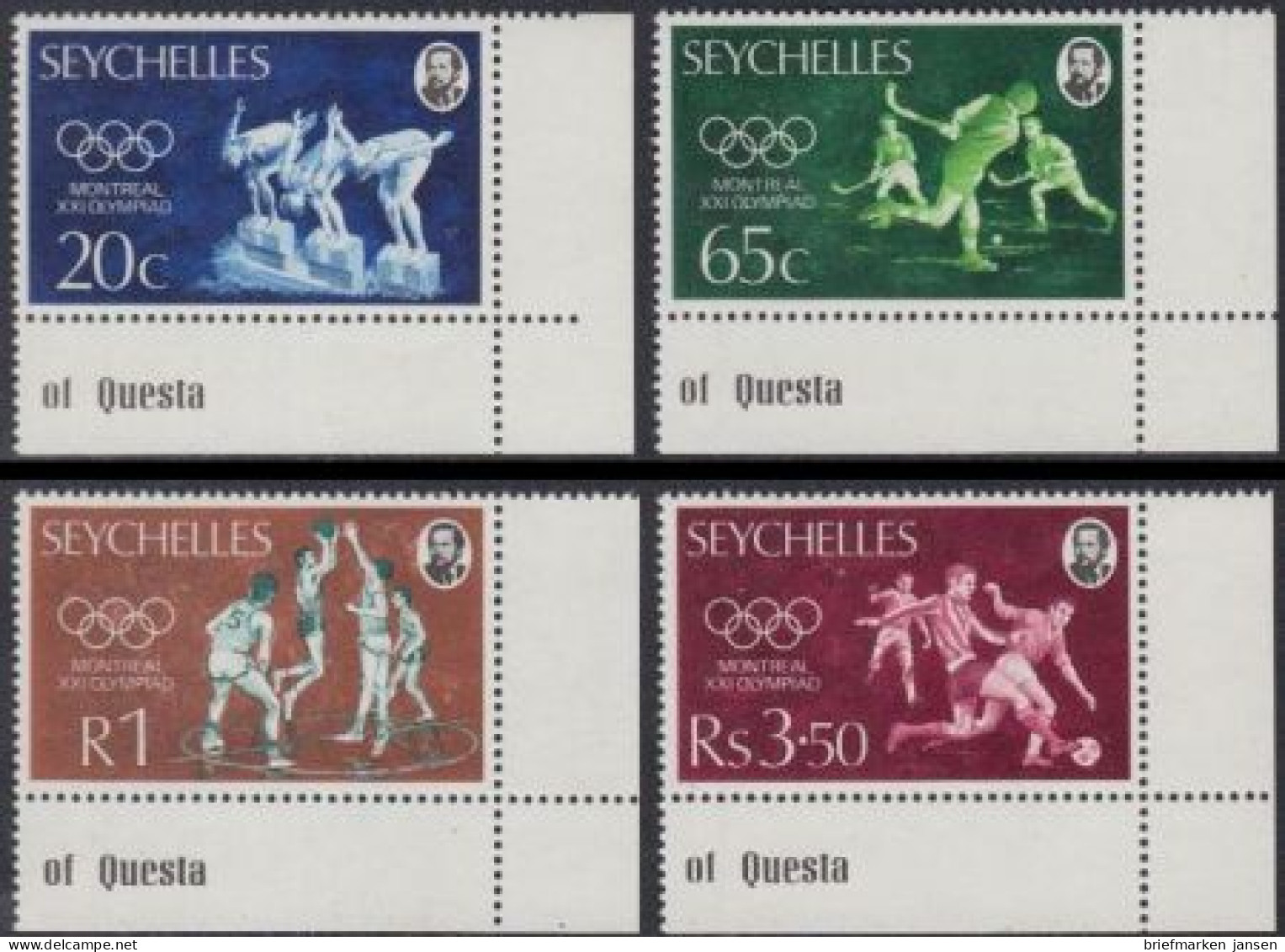 Seychellen Mi.Nr. 358-61 Olympia1976 Montreal (4 Werte) - Seychelles (1976-...)