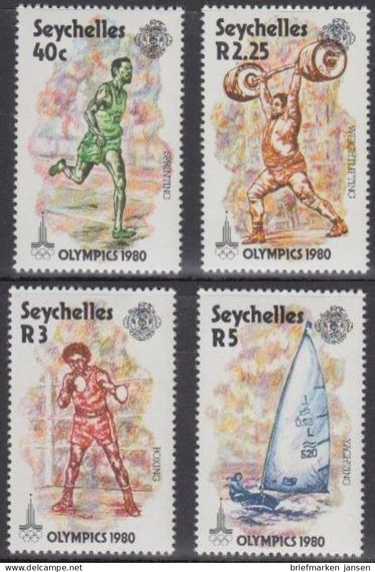 Seychellen Mi.Nr. 461-64 Olymp. Sommerspiele Moskau (4 Werte) - Seychellen (1976-...)