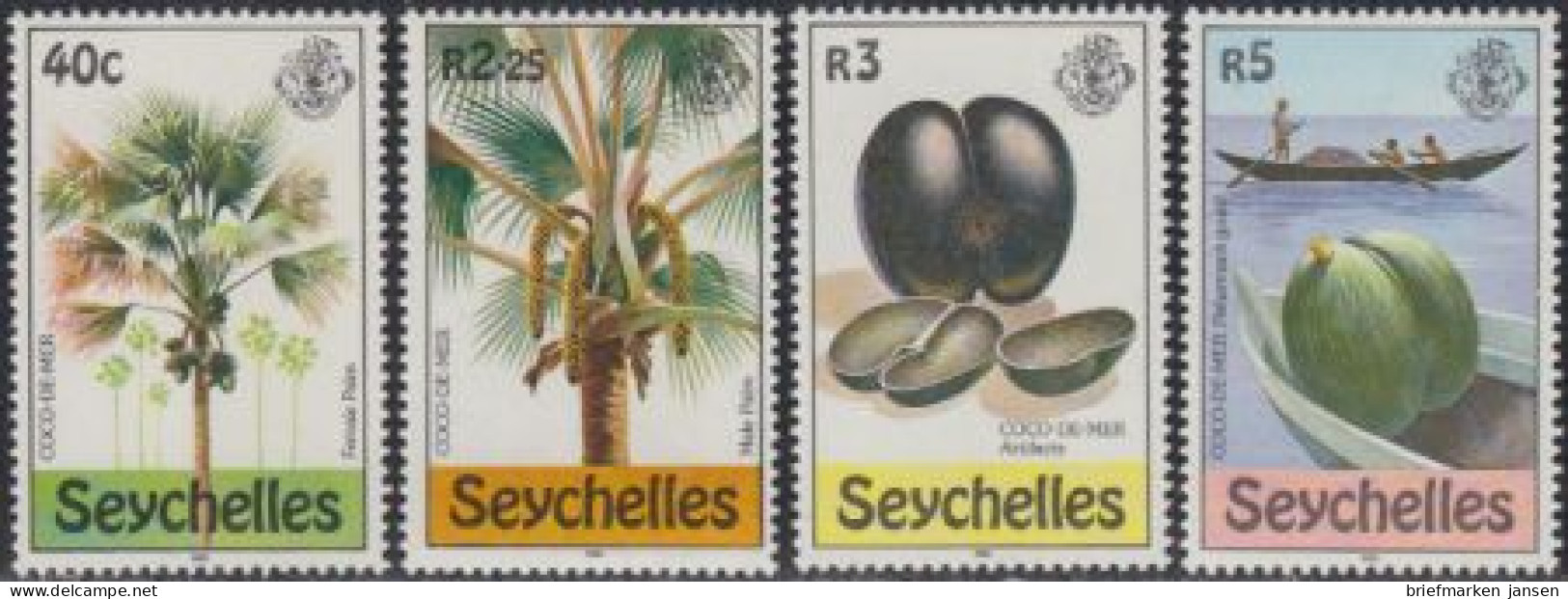 Seychellen Mi.Nr. 469-72 Seychellennüsse (4 Werte) - Seychellen (1976-...)
