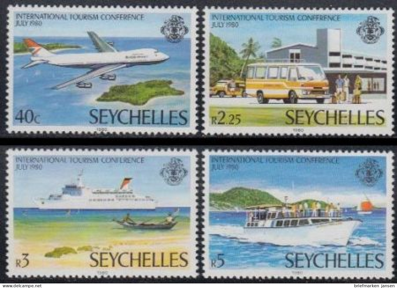 Seychellen Mi.Nr. 465-68 Welttourismuskonferenz Manila (4 Werte) - Seychelles (1976-...)