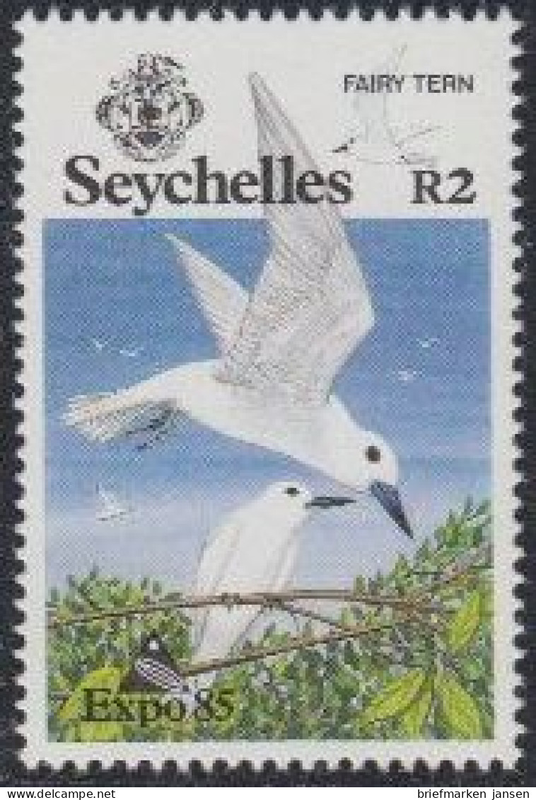 Seychellen Mi.Nr. 580 Sonderausstellung EXPO '85, Seeschwalbe (2) - Seychelles (1976-...)