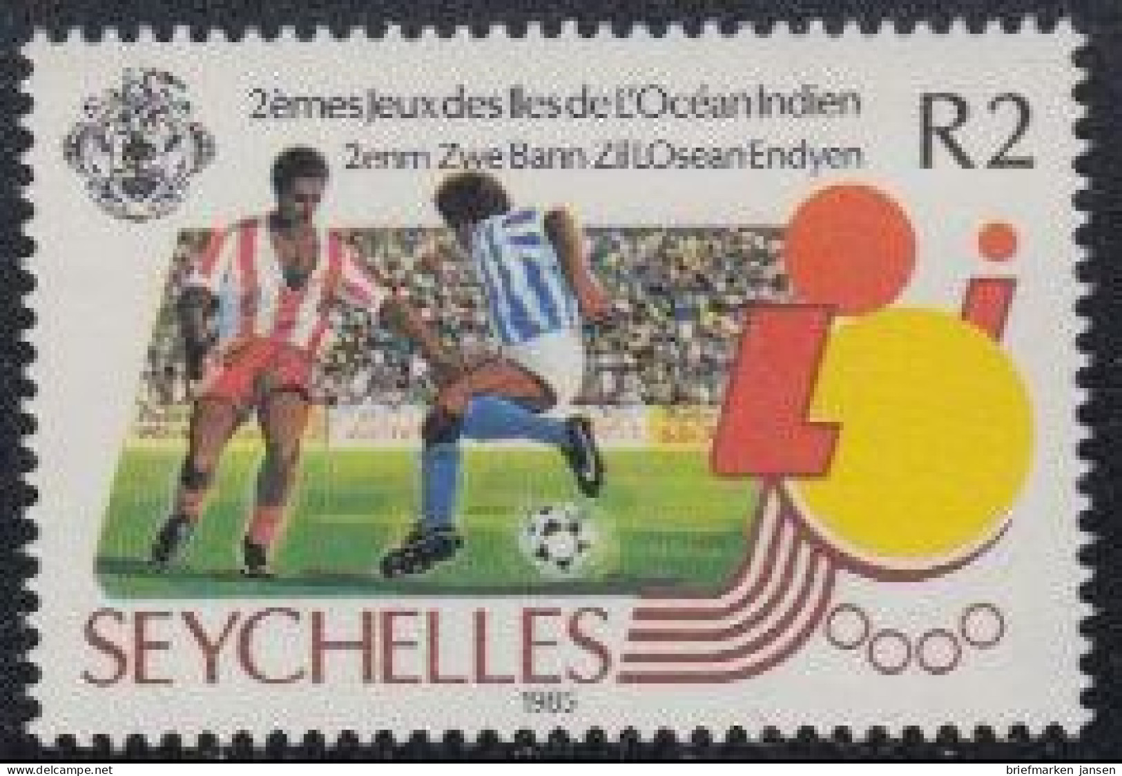 Seychellen Mi.Nr. 589 Spiele Der Inseln Des Indischen Ozeans, Fußball (2) - Seychellen (1976-...)