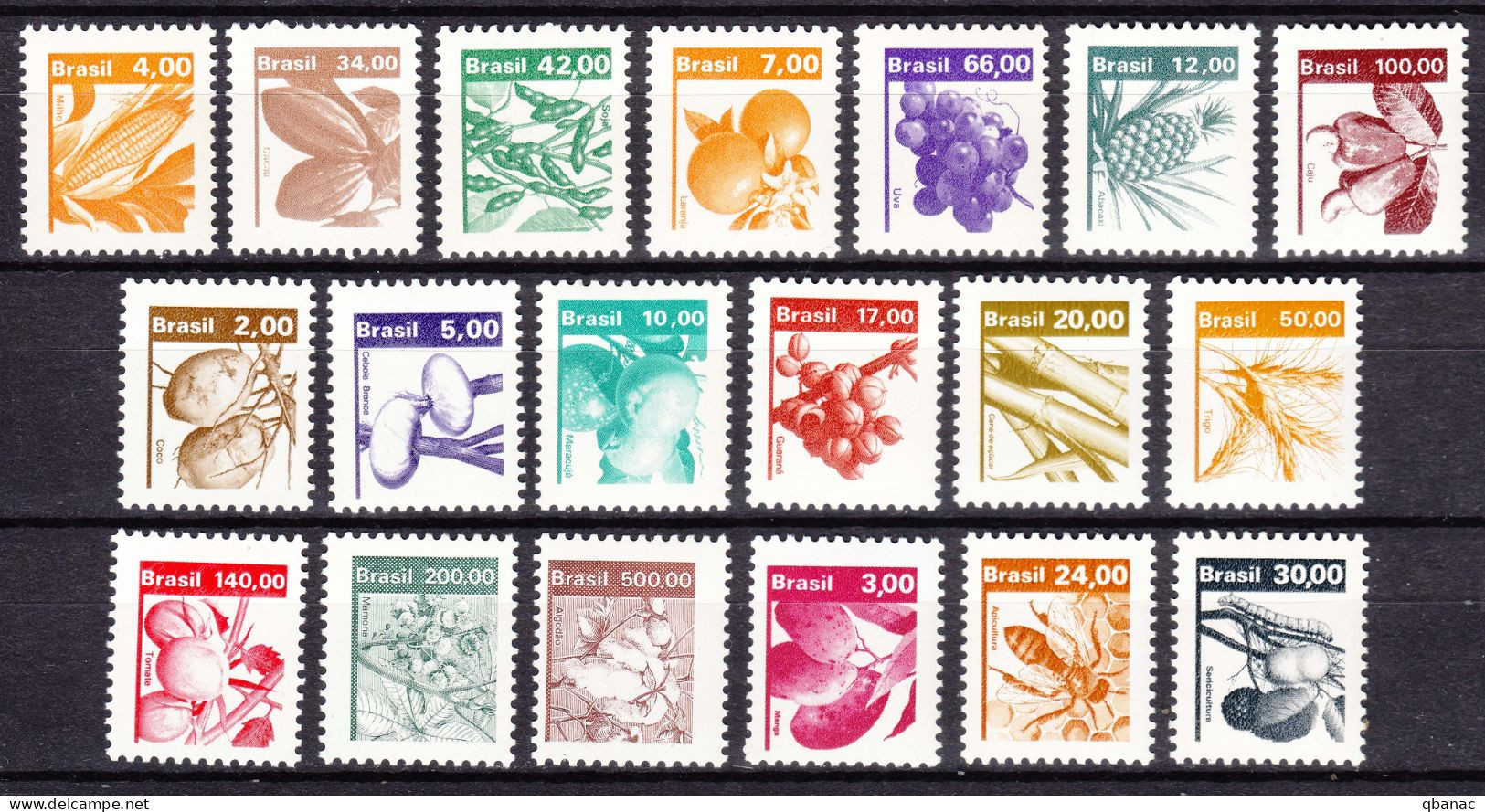 Brazil Brasil 1980 1981 1982 Plants Fruits Issue, Several Sets, Mint Never Hinged - Ungebraucht