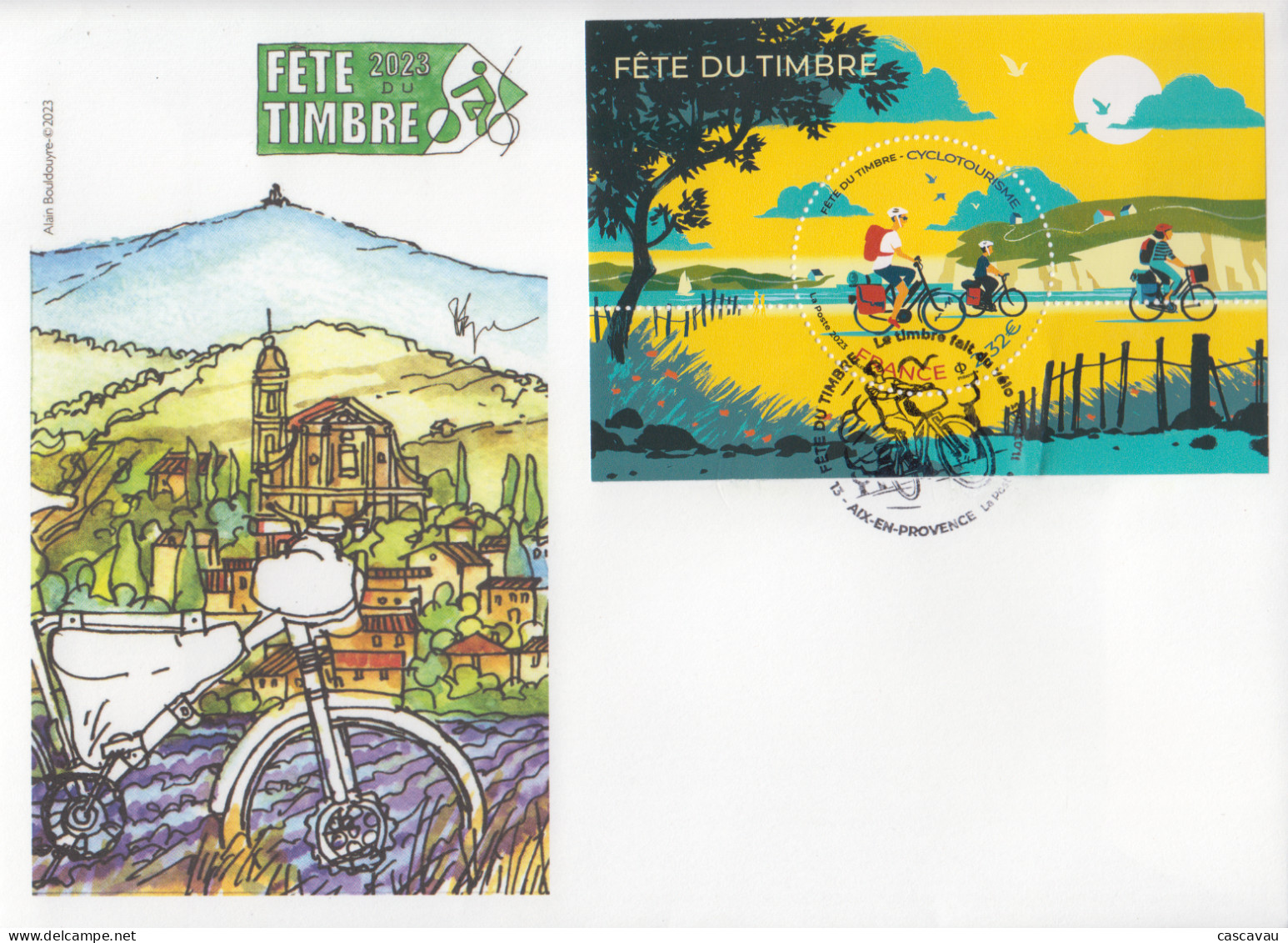 Enveloppe  FDC  1er  Jour   FRANCE   Bloc  Feuillet    Le   Vélo      Fête  Du  Timbre   AIX  EN  PROVENCE    2023 - 2020-…