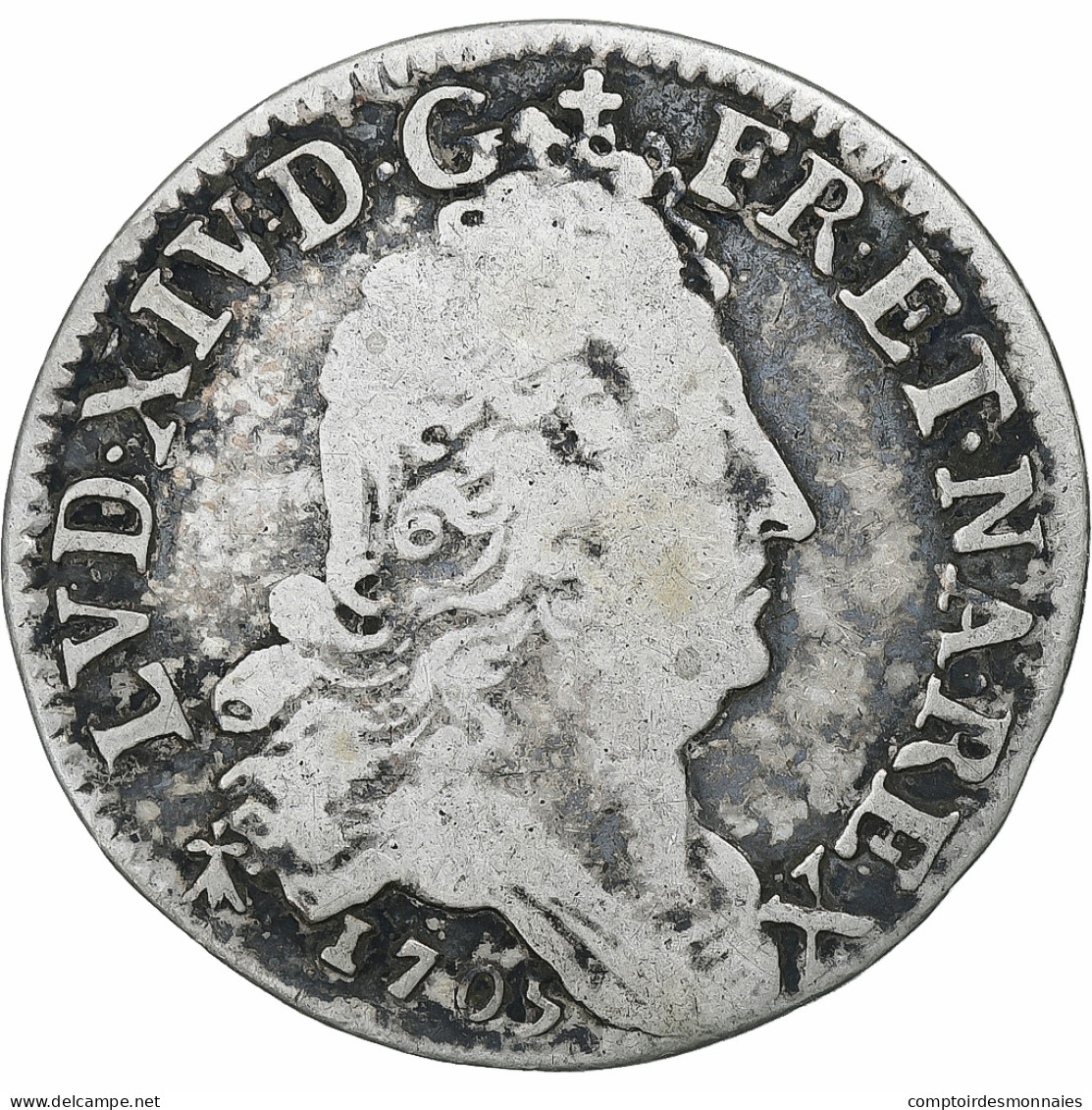 France, Louis XIV, 10 Sols Aux 4 Couronnes, 1705, Metz, Argent, TB, Gadoury:132a - 1643-1715 Luigi XIV El Re Sole