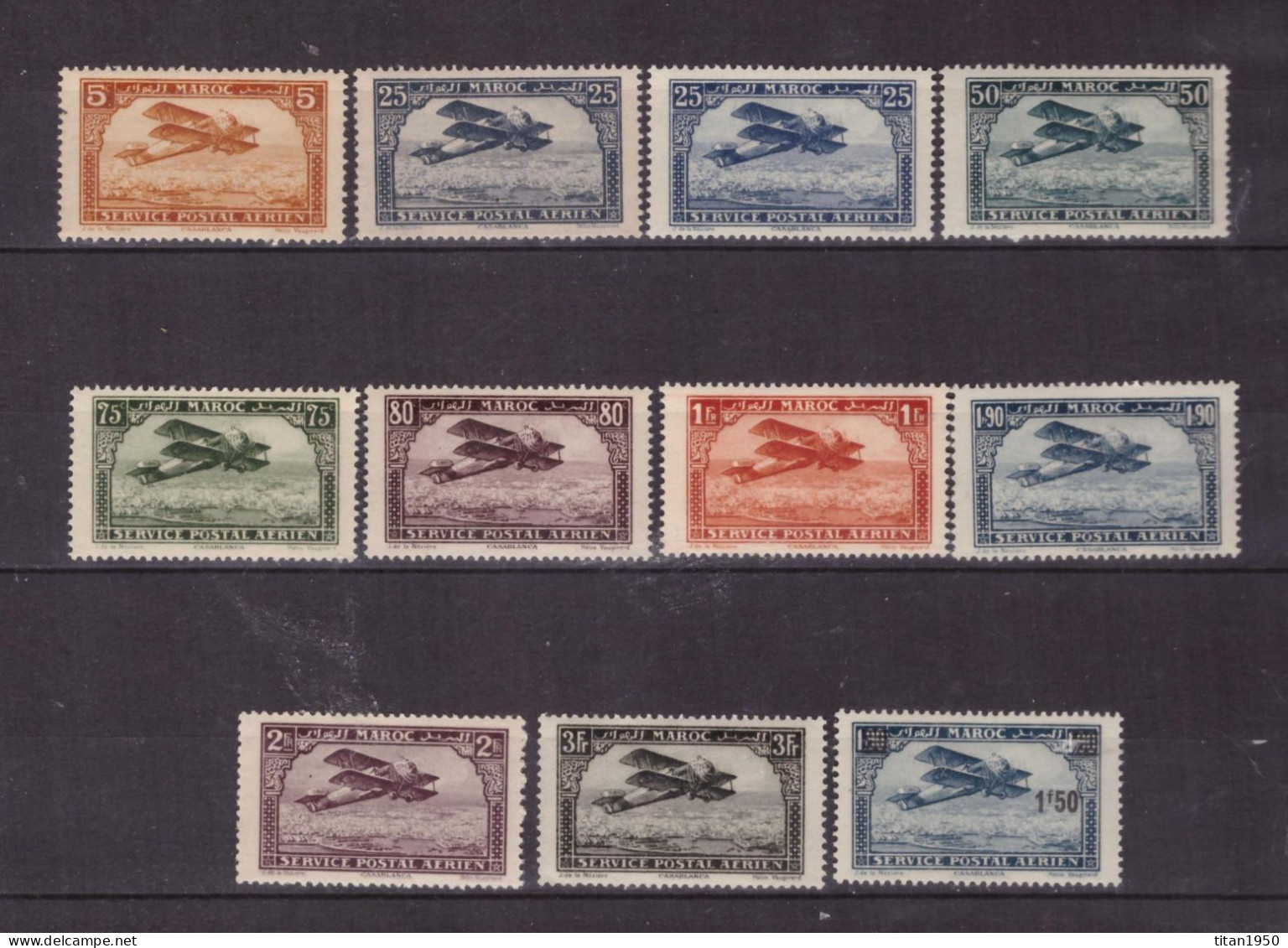 MAROC - 1922 - 1931 - Poste Aérienne -  Lot De 11 Timbres Neufs ** Cote  30,50 € - Luftpost