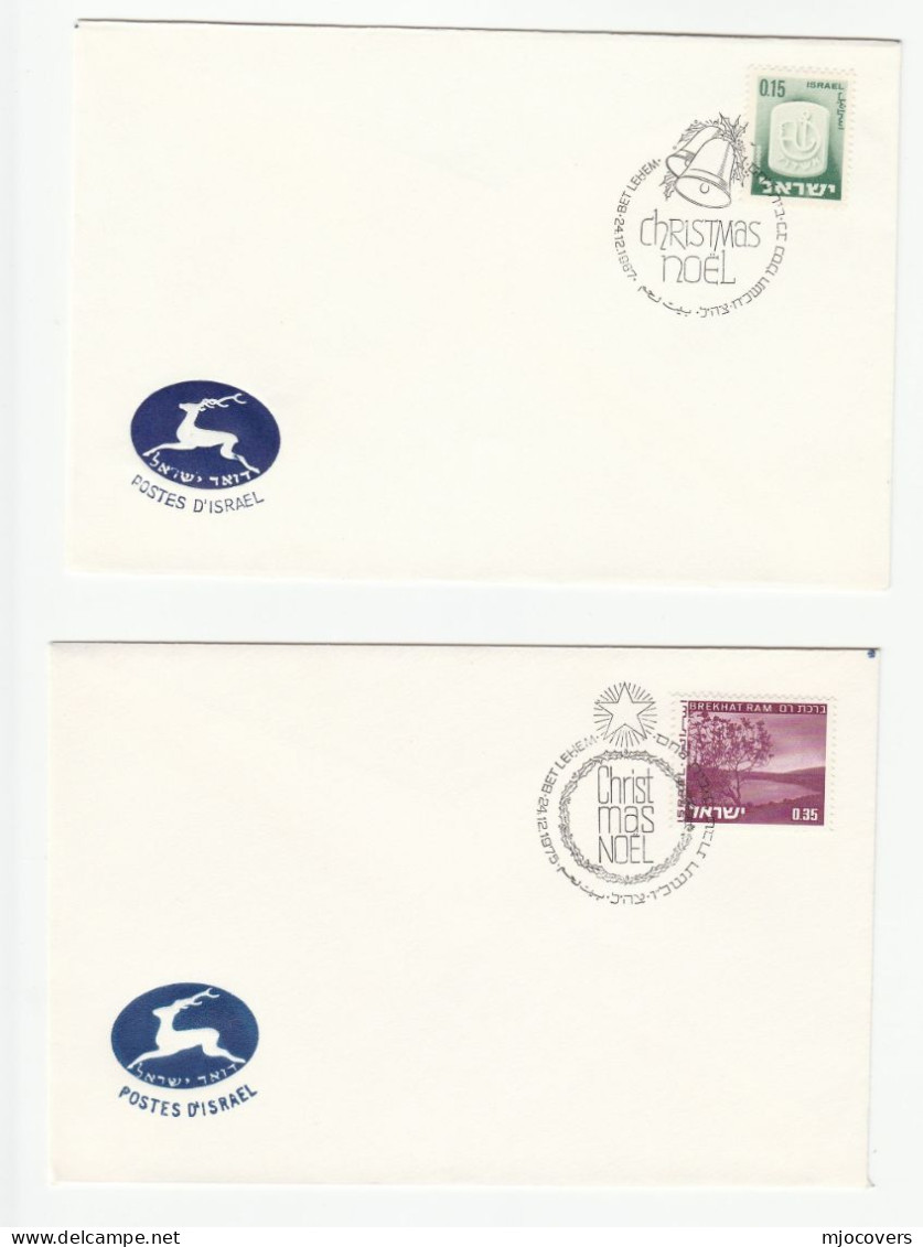 CHRISTMAS EVE 1965-75, 4 Diff  Covers ISRAEL Incl Registered Nazareth Cover Religion Event - Weihnachten