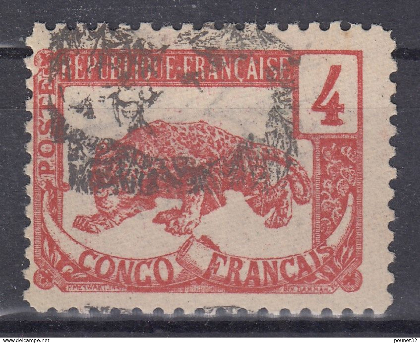 CONGO N° 29b VARIETE FOND RENVERSE & DEPLACE NEUF * GOMME TRACE DE CHARNIERE - Unused Stamps