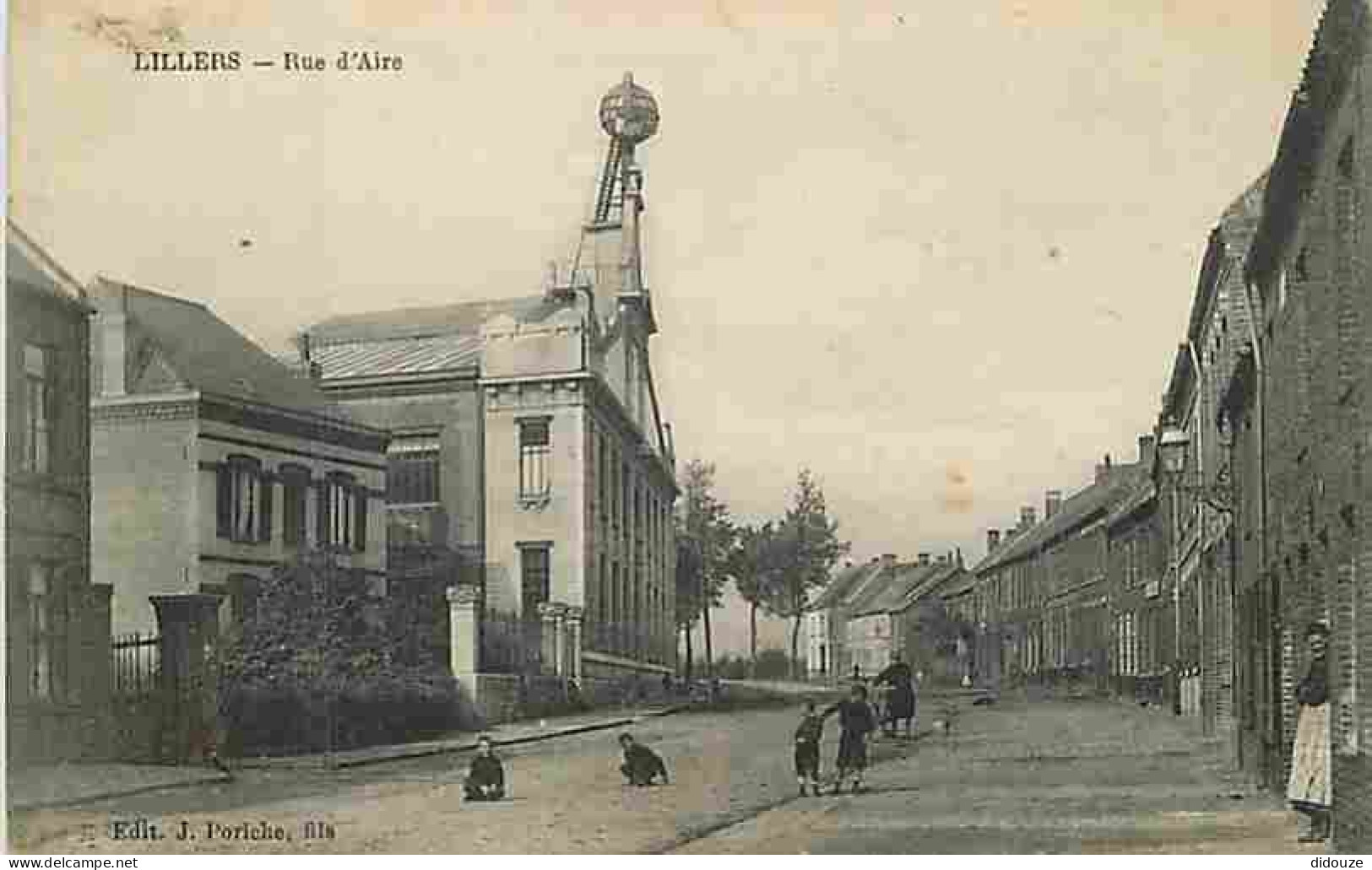 62 - Lillers - Rue D'Aire - Animé - Ecrite En 1916 - CPA - Voir Scans Recto-Verso - Lillers