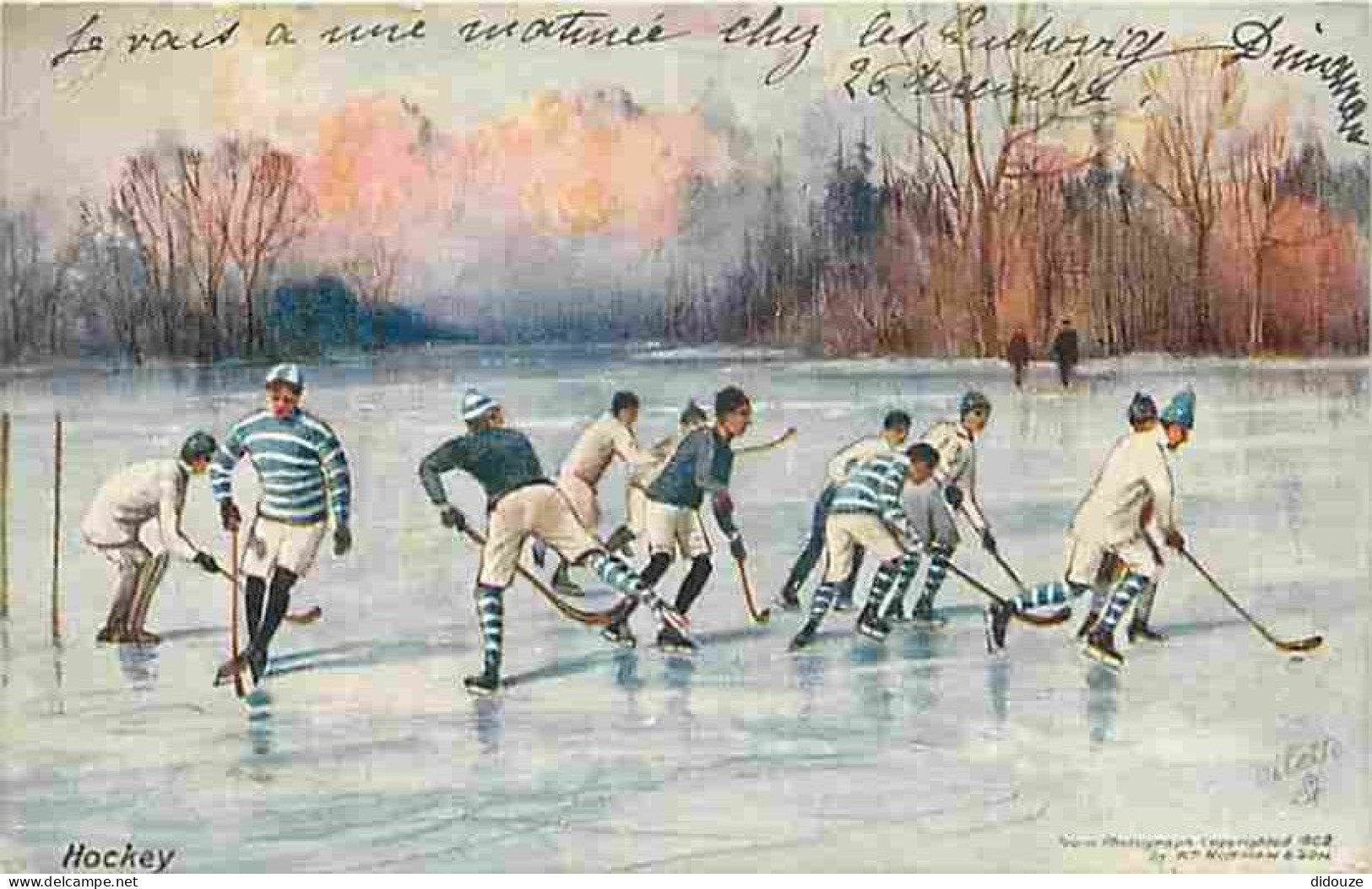 Sports - Hockey - Animée - Colorisée - CPA - Voir Scans Recto-Verso - Sports D'hiver