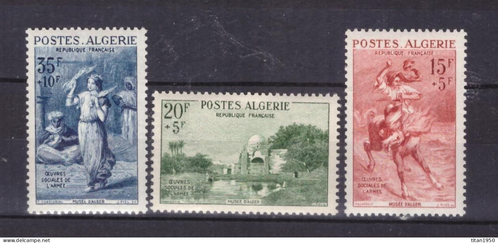 Algérie - 1957 - Musée Des Beaux-Arts à Alger : Série De 3 Timbres Neufs ** - Cote 33 Euros - Neufs