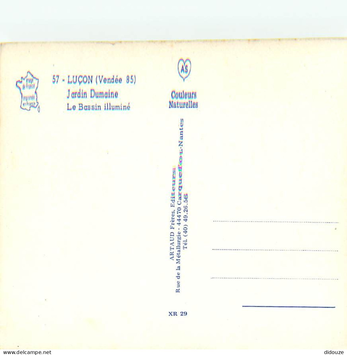 85 - Luçon - Jardin Dumaine - Le Bassin Illuminé - Vue De Nuit - Kiosque à Musique - Carte Neuve - CPM - Voir Scans Rect - Lucon