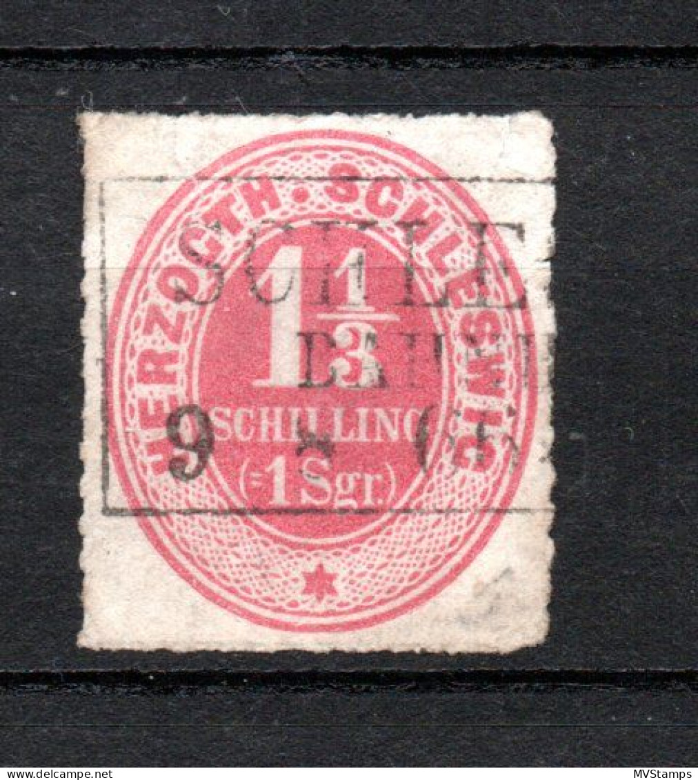 Schleswig-Holstein 1865 Freimarke 15 Ziffern (helle Stelle) Gebraucht Schleswig - Schleswig-Holstein