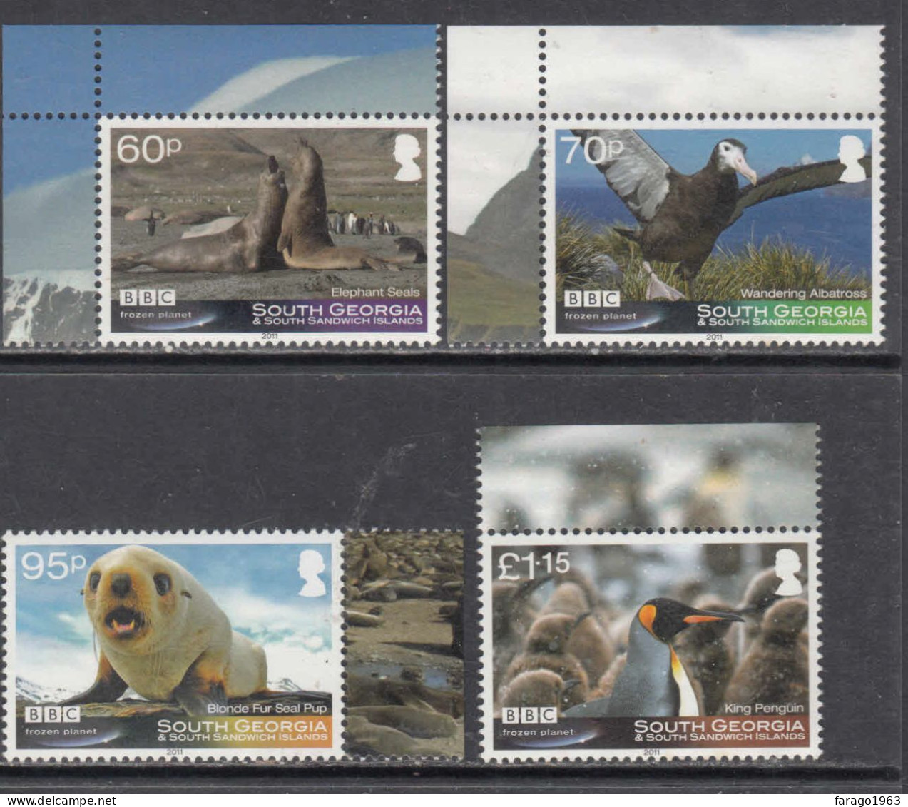 2011 South Georgia BBC Frozen Planet Birds Seals Penguins  Complete Set Of 4 MNH - Georgias Del Sur (Islas)